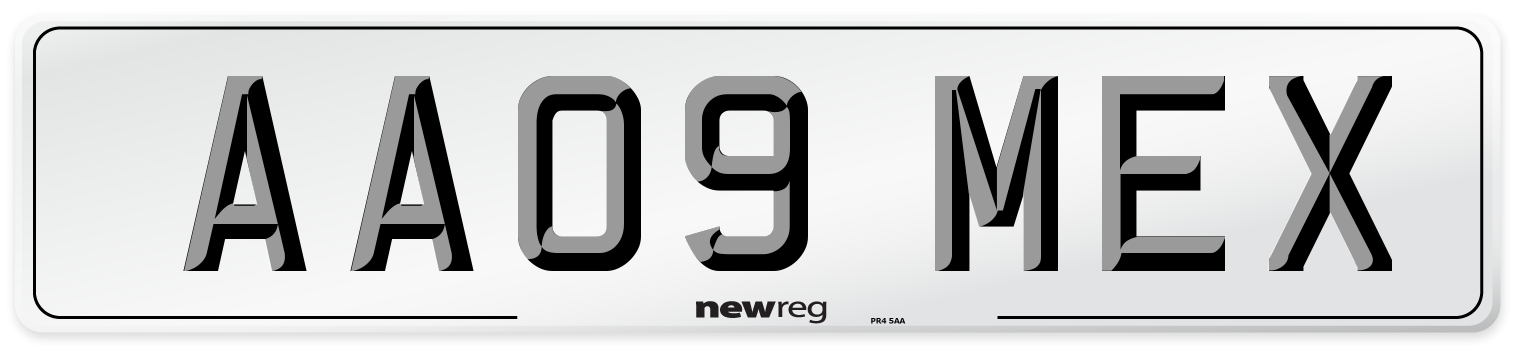 AA09 MEX Number Plate from New Reg
